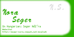 nora seger business card
